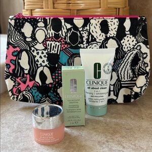 🆕CLINIQUE: Clinique Moisturizer, Cleanser & Eye Gel Set with Makeup Bag